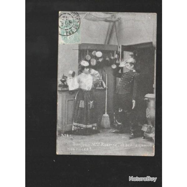 carte humoristique th�me militaire bonjour melle rosette eh ben � quand nos noces?