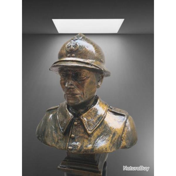 Buste artisanal d'un Soldat Fran�ais de 40