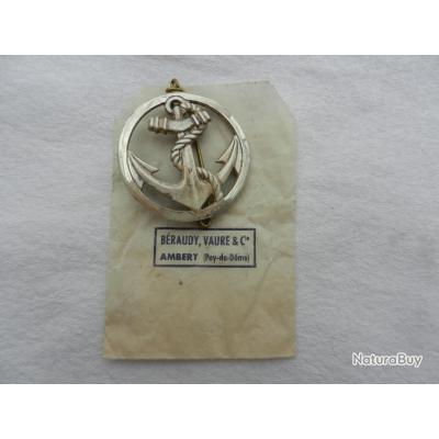 ANCIEN INSIGNE DE Beret Coloniale Troupe Marine Militaire L Bichet