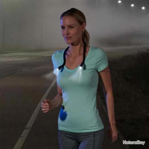 Lampe de lecture tour de cou flexible 4 LEDs