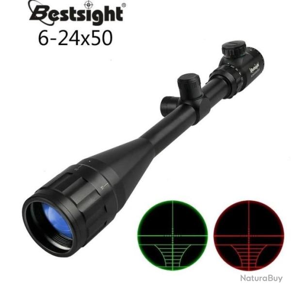 Lunette Viseur BESTSIGHT 6-24x50 + Colliers Offerts Chasse