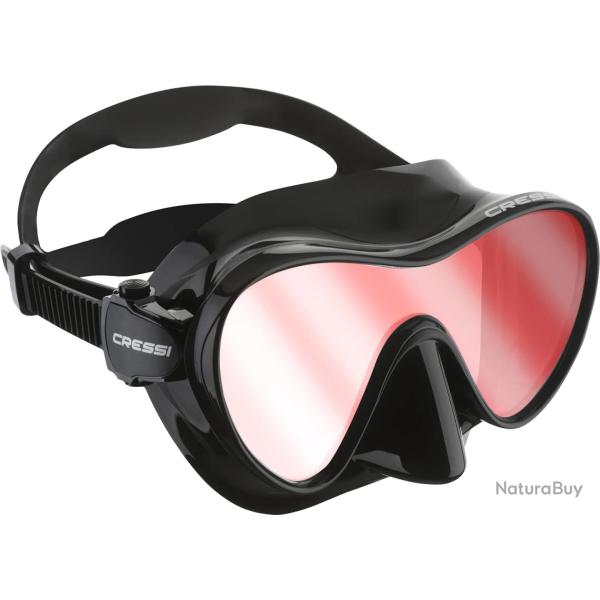 Cressi F1 Mask Black Blue Lenses Masque de Plong�e sans Cadre Unisex-Adult, Noir/Oculaire Bleu Ultra