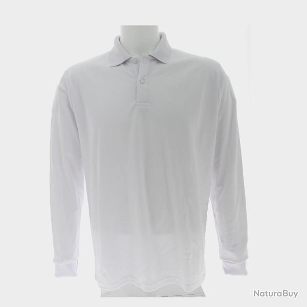 POLO blanc manches longues personnalisation au choix broder