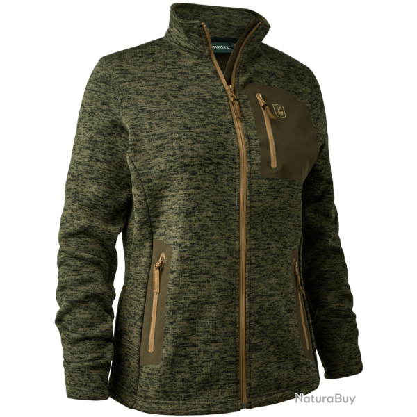 Veste Sarek tricot� kaki femme DEERHUNTER