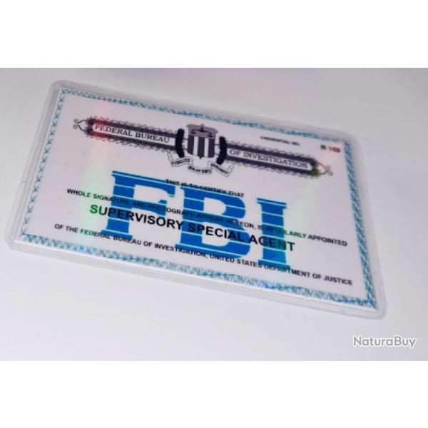FIN RDUCTION ! EXCLU PNA PAPiLL0N N0iR Armament reproduction CARTE FBI HOLOGRAPHIQUE ET PLASTIFIER