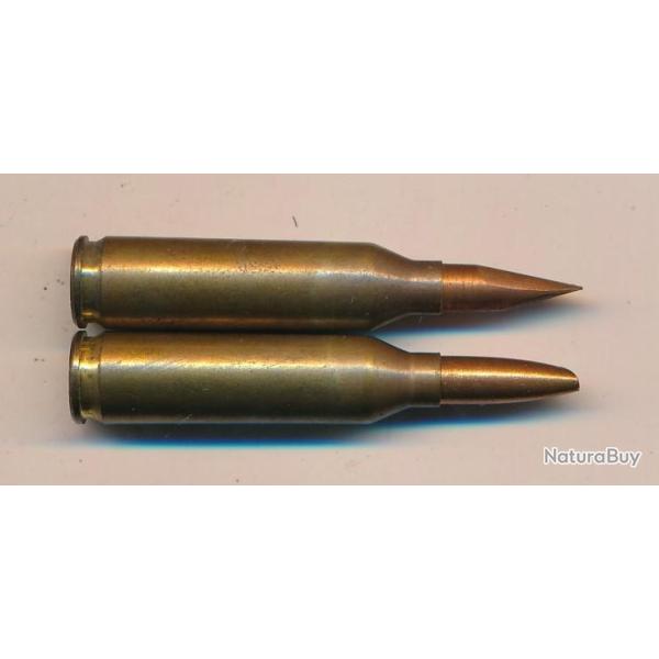 (13271) CARTOUCHES XPL lot de 2 calibre 4,6x36 CETME balle spoon tip et bec de canard Espagne