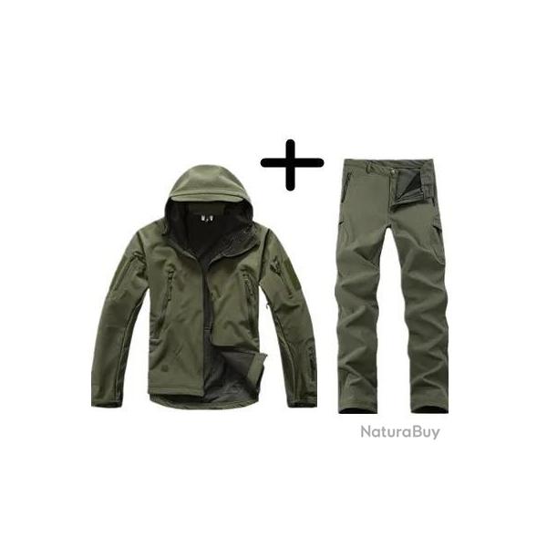 Ensemble Militaire Veste et Pantalon Ext�rieur, GREEN, Coupe-Vent, Imperm�ables LIVRAISON OFFERTE