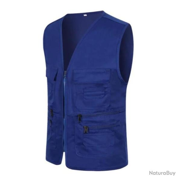 Gilet de p�che - Veste multi poches respirante BLEU