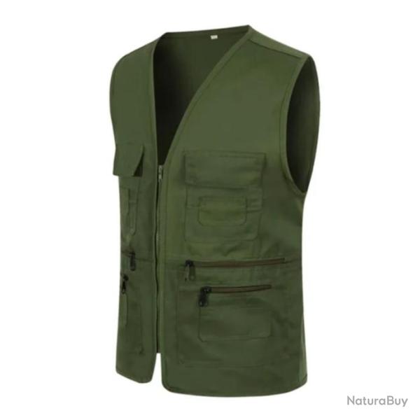 Gilet de p�che - Veste multi poches respirante KAKI
