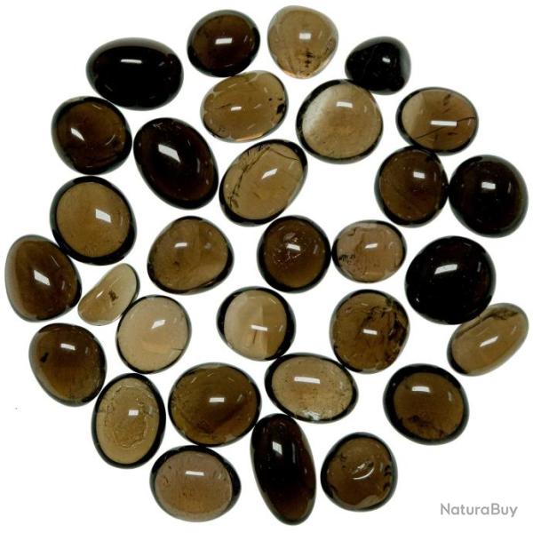 Pierres roul�es cristal fum� - 1.5 � 2.5 cm - Lot de 3