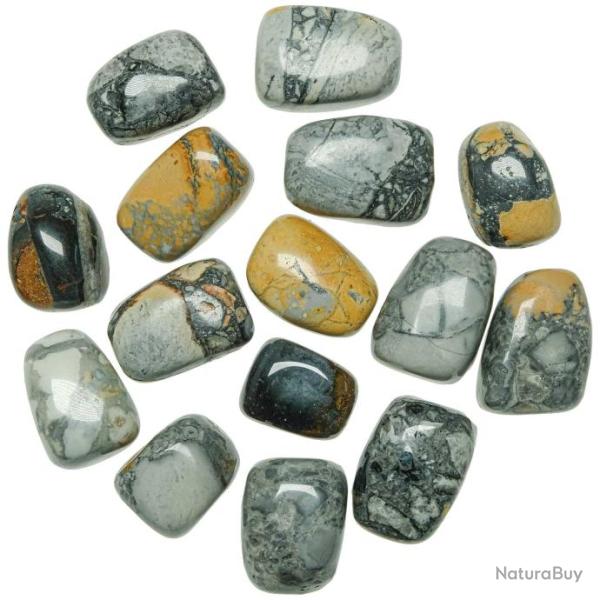 Pierres roul�es jaspe maligano - 3 � 4 cm - Lot de 2