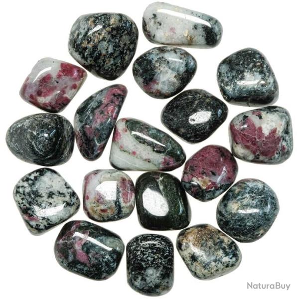 Pierres roul�es eudialyte dans sy�nite - 3 � 4 cm - Lot de 2