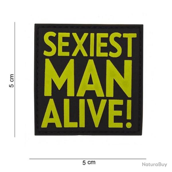Patch 3D PVC Sexiest man alive jaune avec velcro | 101 Inc (0001 0819)