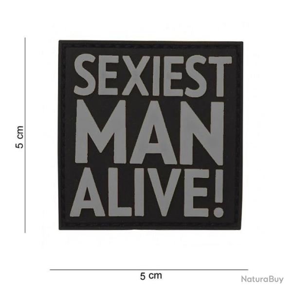 Patch 3D PVC Sexiest man alive gris avec velcro | 101 Inc (0001 0818)