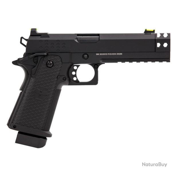 R�plique Airsoft Raven Pistolet GBB Hi-Capa Hex-Comp Noir