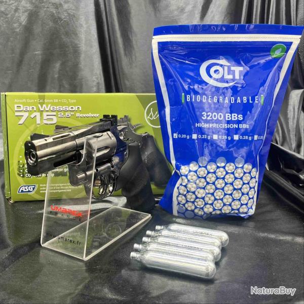 Pack pr�t � tirer REVOLVER 6MM DAN WESSON 715 2.5'' CO2 STEEL GRIS