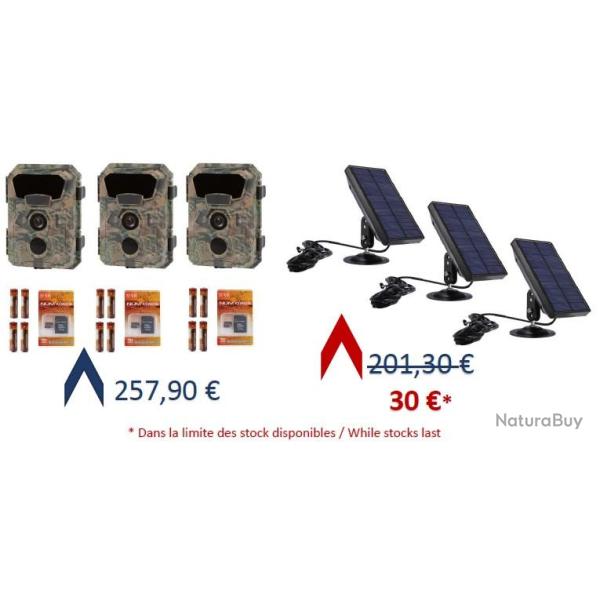 OFFRE SPECIALE - Pack tout inclus 3 x PIE1066 + 3 x panneau solaire 6V