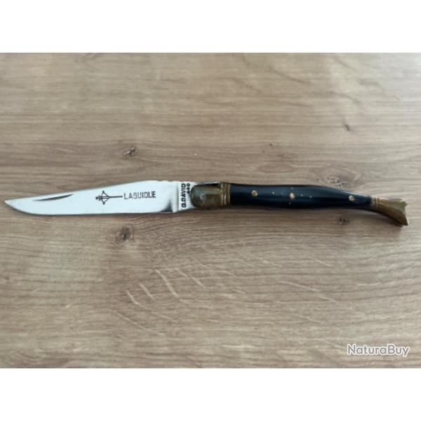 Couteau pliant laguiole en corne noire