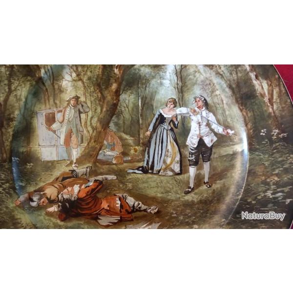 Rare PLAT Creil Montereau d�cor de duel de la Maupin  d'apr�s Girardet dat� entre 1876/1884