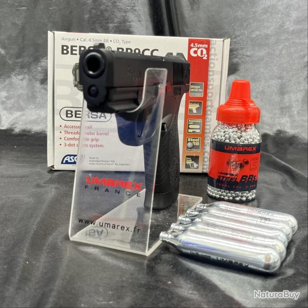 Pack prt  tirer PISTOLET "GBB BERSA BP9CC" - Cal 4.5 BBS - CO2