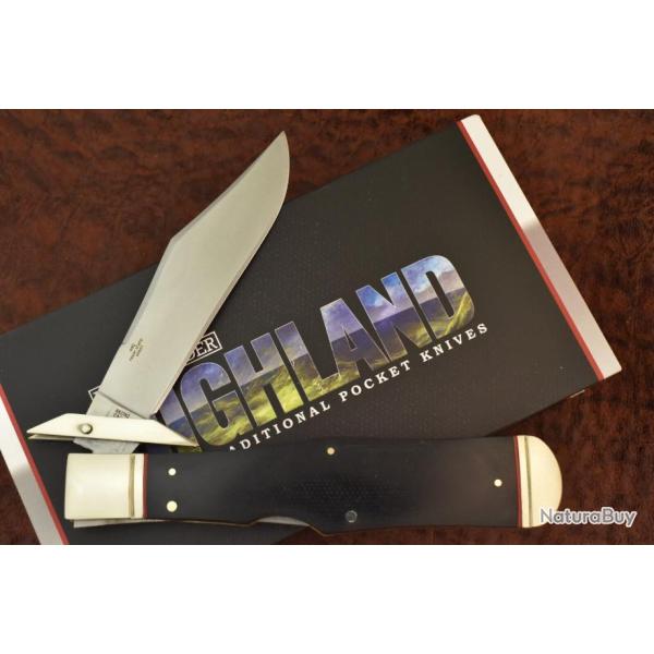 Couteau Rough Ryder Highland Swing Guard Manche Micarta Lame Acier 440 Lockback RR2382
