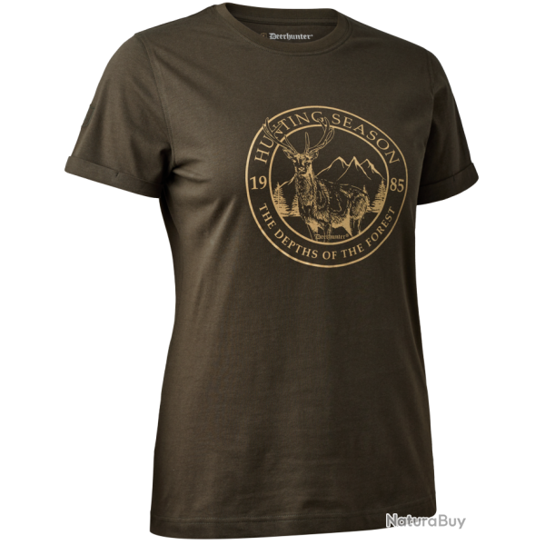 Tee shirt femme avec dessin kaki DEERHUNTER
