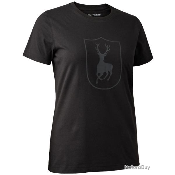 Tee shirt femme avec blason noir DEERHUNTER