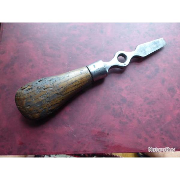 GRAND TOURNEVIS  ANCIEN MANCHE BOIS 30 Cm panne de 16 mm