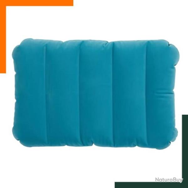 Oreiller gonflable 43 x 28 x 9 cm - Avec une couche en daim