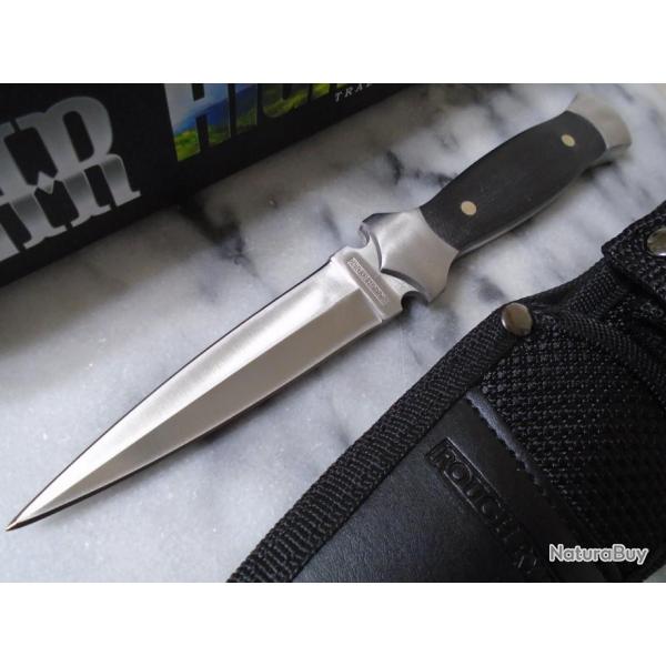 Couteau Rough Ryder Highland Dagger Lame Acier 440 Manche Micarta Etui Nylon RR2378