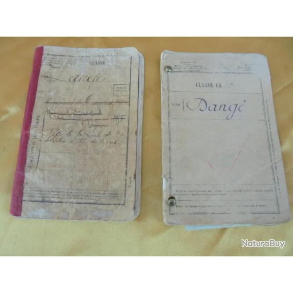 2 Livrets Militaires Dragon Dang� Classe 1883 20 ans de Services WW1