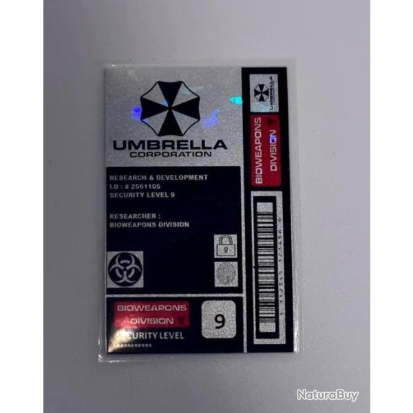 FIN R�DUCTION ! BADGE HOLOGRAPHIQUE V2 UMBRELLA CORP RESIDENT EVIL BIOHAZARD
