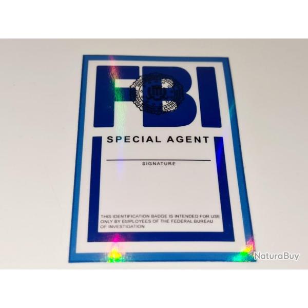 FIN R�DUCTION ! NOUVEAU! REPRODUCTION BADGE / CARTE FBI HOLOGRAPHIQUE ET PLASTIFI� !
