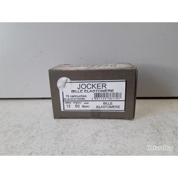 10433 BOITE DE 15 CARTOUCHES JOCKER BILLE ELASTOMERE CALIBRE 12 CH 50MM NEUF