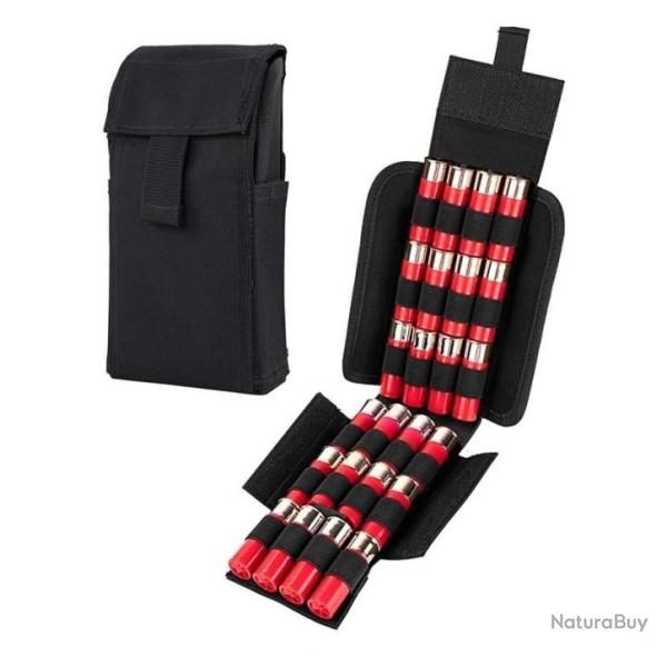 Pochette tactique noire 25 munitions calibre 12