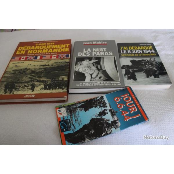 Lot livres + carte d�barquement en normandie 6 juin 1944