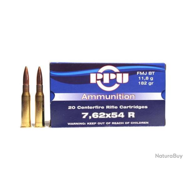Boite de 20 munitions 7,62x54R - Partizan 182 grains