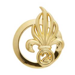 Insigne de b&eacute;ret dor&eacute; L&eacute;gion 2&egrave;me R&eacute;giment &Eacute;tranger d'Infanterie