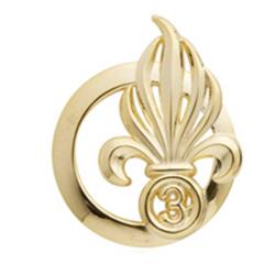 Insigne de b&eacute;ret dor&eacute; L&eacute;gion 3&egrave;me R&eacute;giment &Eacute;tranger d'Infanterie