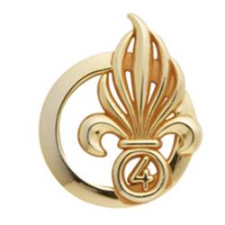 Insigne de b&eacute;ret dor&eacute; L&eacute;gion 4&egrave;me R&eacute;giment &Eacute;tranger d'Infanterie