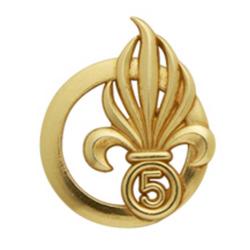 Insigne de b&eacute;ret dor&eacute; L&eacute;gion 5&egrave;me R&eacute;giment &Eacute;tranger d'Infanterie