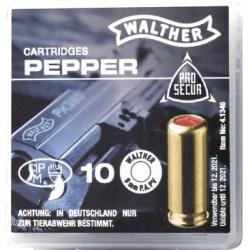 MUNITIONS A GAZ POIVRE WALTHER 9mm PAK BTE 10