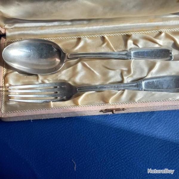 coffret couvert ancien " BOULENGE "  &  " JEAN PIERRE "