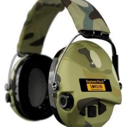 Casque &eacute;lectronique Sordin Supreme Pro-X Camo avec LED