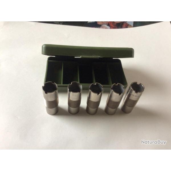 VENDU PAR LE-CUIRASSIER BOTE DE 5 CHOKES POUR FUSIL SABATTI CALIBRE 20