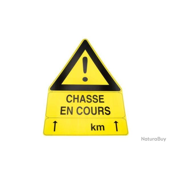 Panneau de signalisation Januel Chasse en cours akylux triangle - 100 x 70 cm