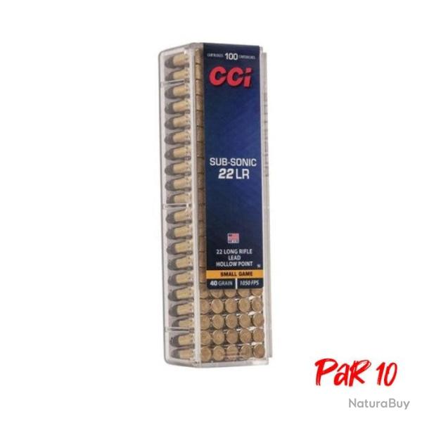 Balles CCI Subsonic HP - Cal. 22LR - Boite de 100 - Par 10 / 40