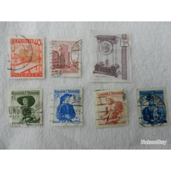 lot de 7 timbres Republik Osterreich oblit�r�s