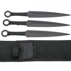 Jeu de 3 kunais noir à lancer de 23cm