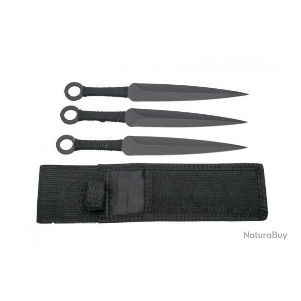Jeu de 3 kunais noir  lancer de 23cm